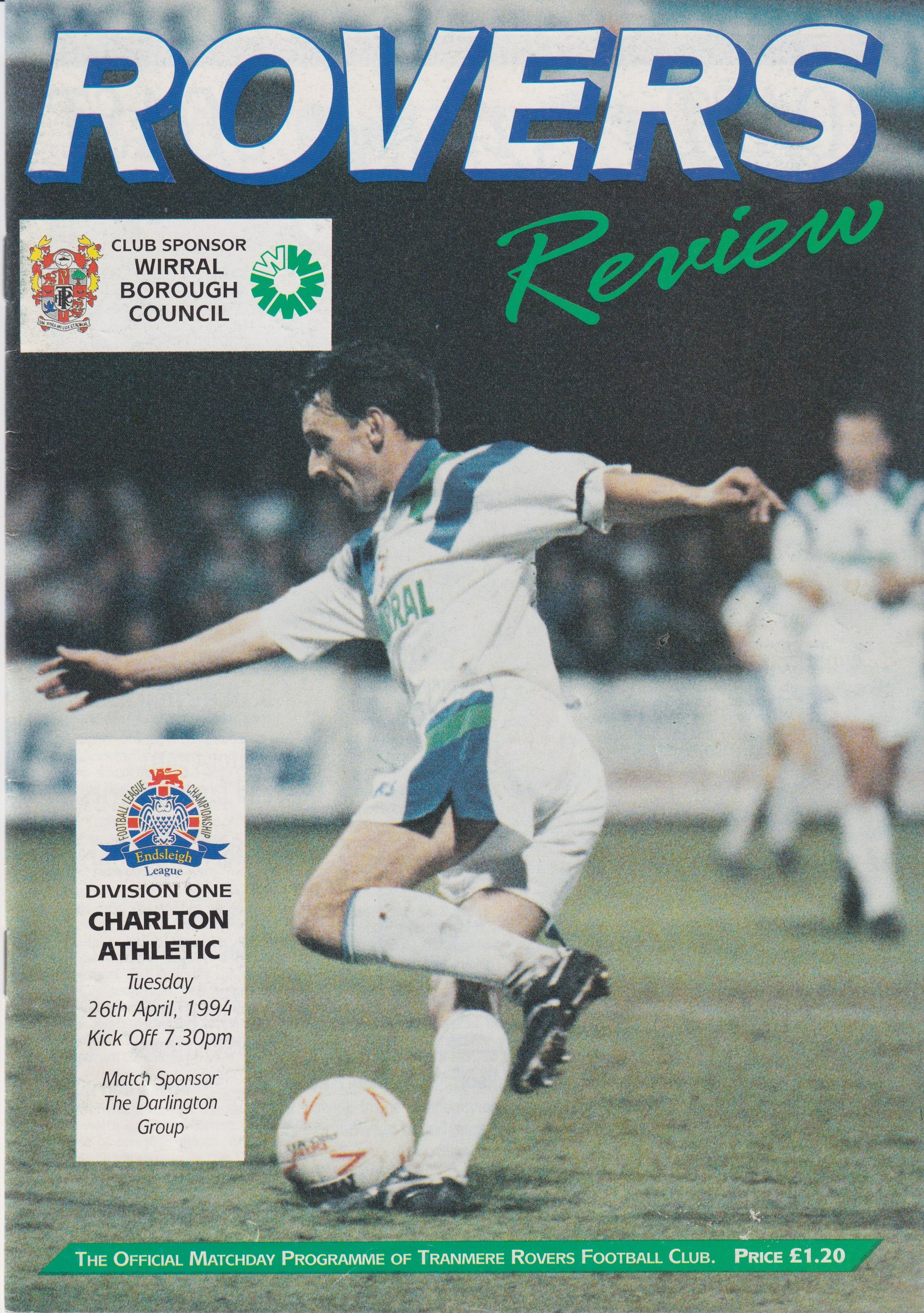 Tranmere Rovers v Charlton Athletic match programme